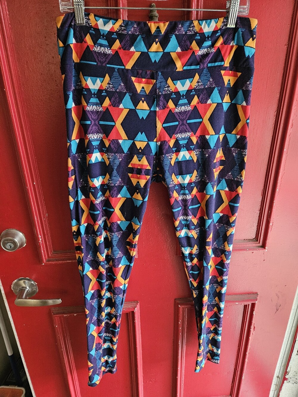 Womens Geometric Print Leggings - Multicolor